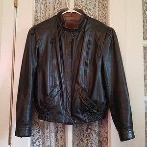 Vintage Bermans Leather Bomber Jacket
